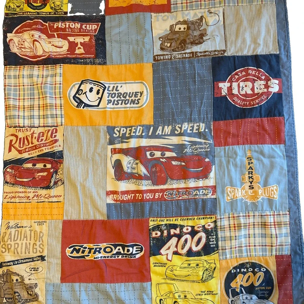 Vintage 2006 Pottery Barn Kids Disney Pixar Cars Quilt 50